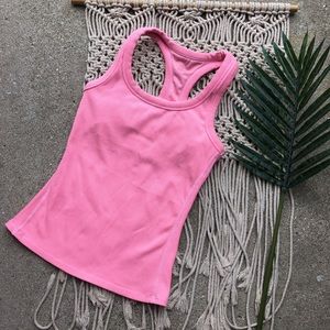 Alo Yoga Pink Ribbed Racerback Tank Top Size Small